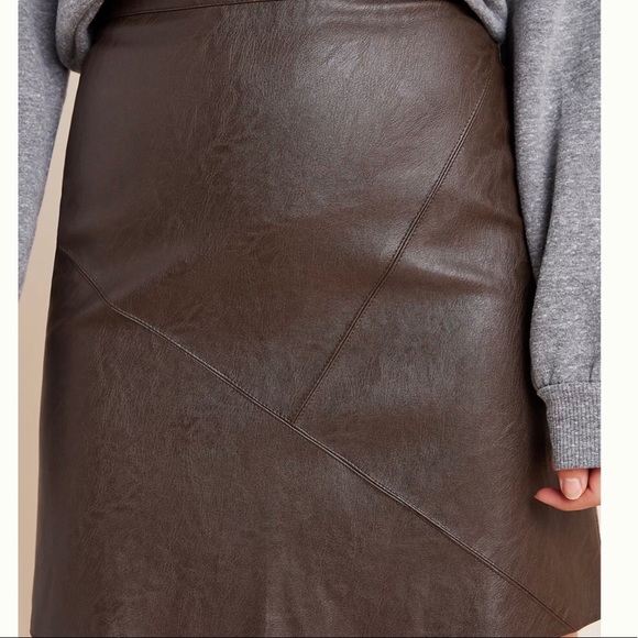 ANTHROPOLOGIE Hallie Faux Leather Mini Skirt - Picture 2 of 9